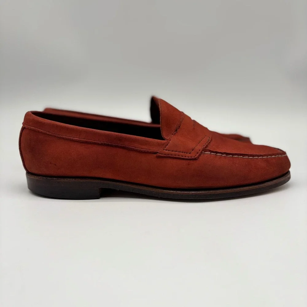 GH Bass Weejuns Heritage Collection Rust Nubuck Penny Loafers Mens 10 M